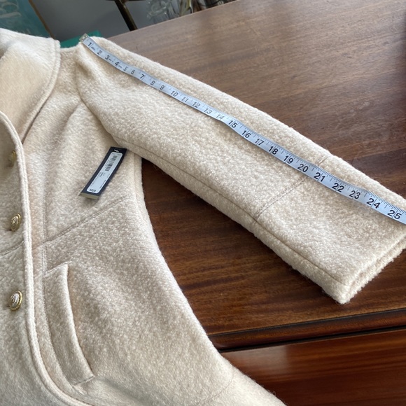 Women’s Worthington Ivory Short Overcoat. Sz S Double breasted - gold buttons. - Picture 6 of 13
